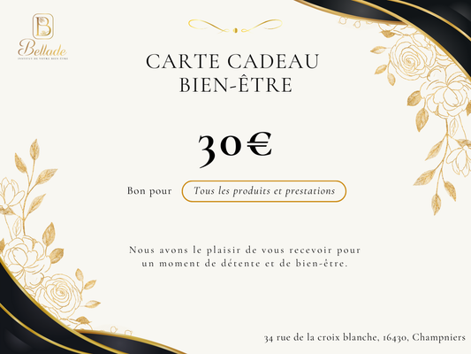 Carte cadeau 30€ - Tous produits et prestations