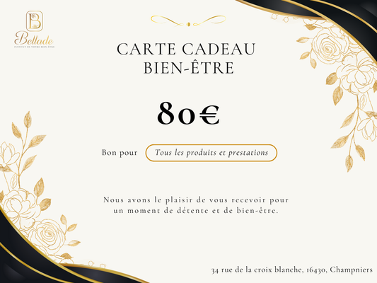 Carte cadeau 80€ - Tous produits et prestations