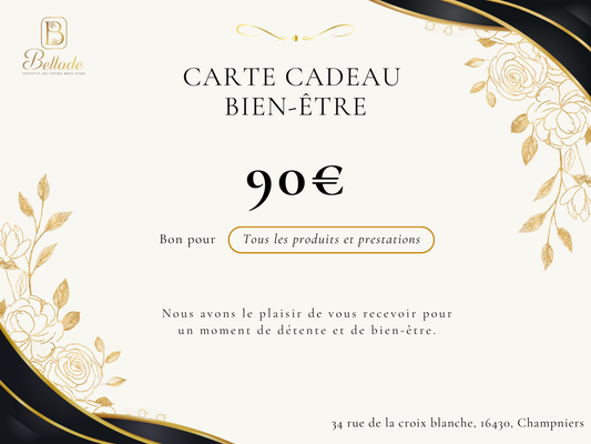 Carte cadeau 90€ - Tous produits et prestations